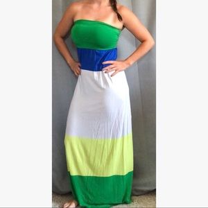Sleeveless color blocked jersey Maxi Dress!